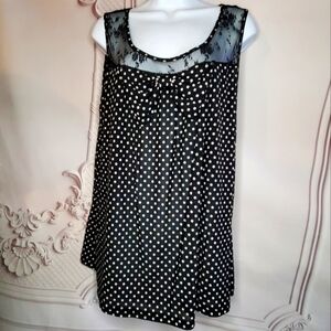 Ember Size XL Lace & Polka Dot Sleeveless Top